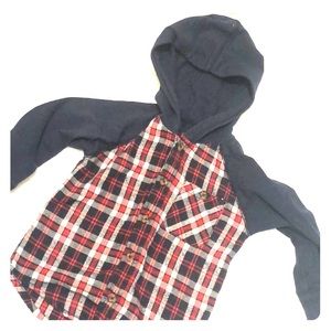 Toddler Boy Hooded Plaid Flannel